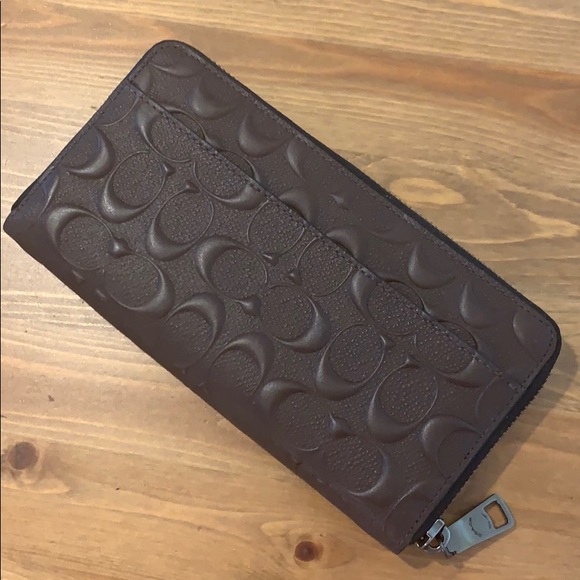 COACH MEN’S ACCORDION WALLET MAHOGANY - Picture 3 of 6